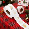 500 Sheet/roll 1inch Christmas Gift Card Label Sticker Clear Christmas Tree Sealing Sticker Adhesive Gold Foil Christmas Sticker