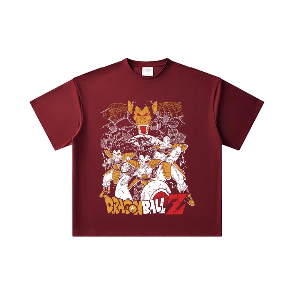 260 GSM Double Yarn 32 Count 100% Cotton Dragon Ball V53 Vegeta Nappa Print Unisex Heavy Cotton T Shirt