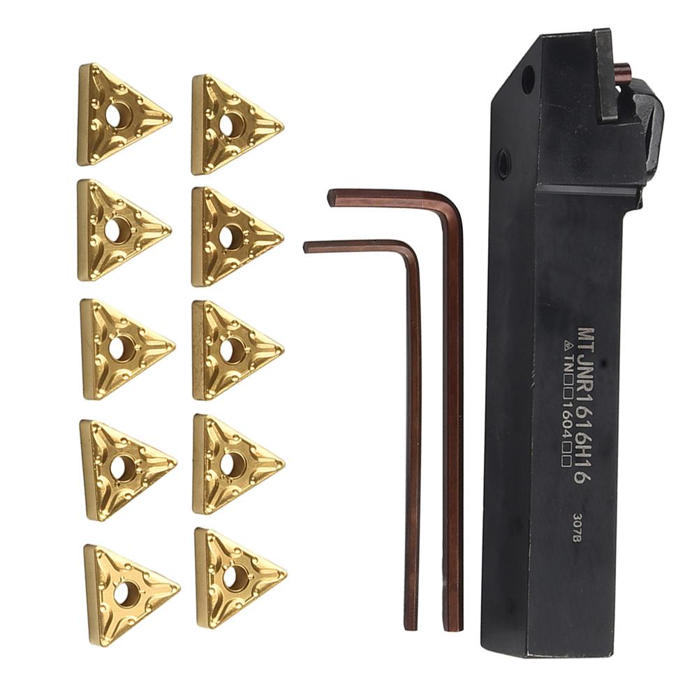 CNC Turning Kit MTJNR1616H16 Tool Holder and 10 TNMG160408 Inserts for Enhanced Performance In Tough Environments