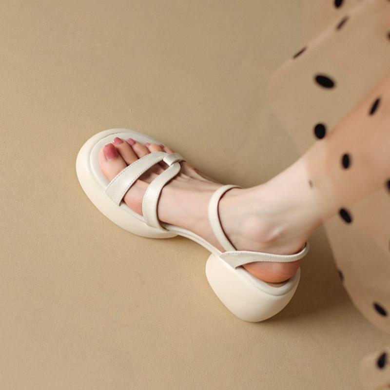 Fashion Designer New Women's Sandals 2025 New Fashion High Heels Summer Outdoor Beach Shoes Mary Jane Women Open Toed Thick Heel Sandals
