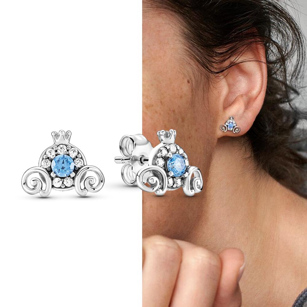 S925 Sterling Silver Earrings Infinity Stones Charm Heart Earrings Mouse Earrings for Women Spring Earring Fashion Jewely Gift