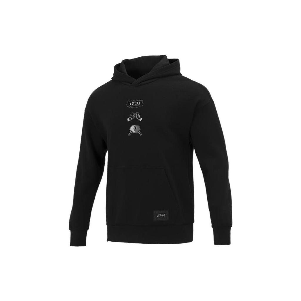 adidas Sweatshirts Men's Black Hooded Moderate Regular HE7466