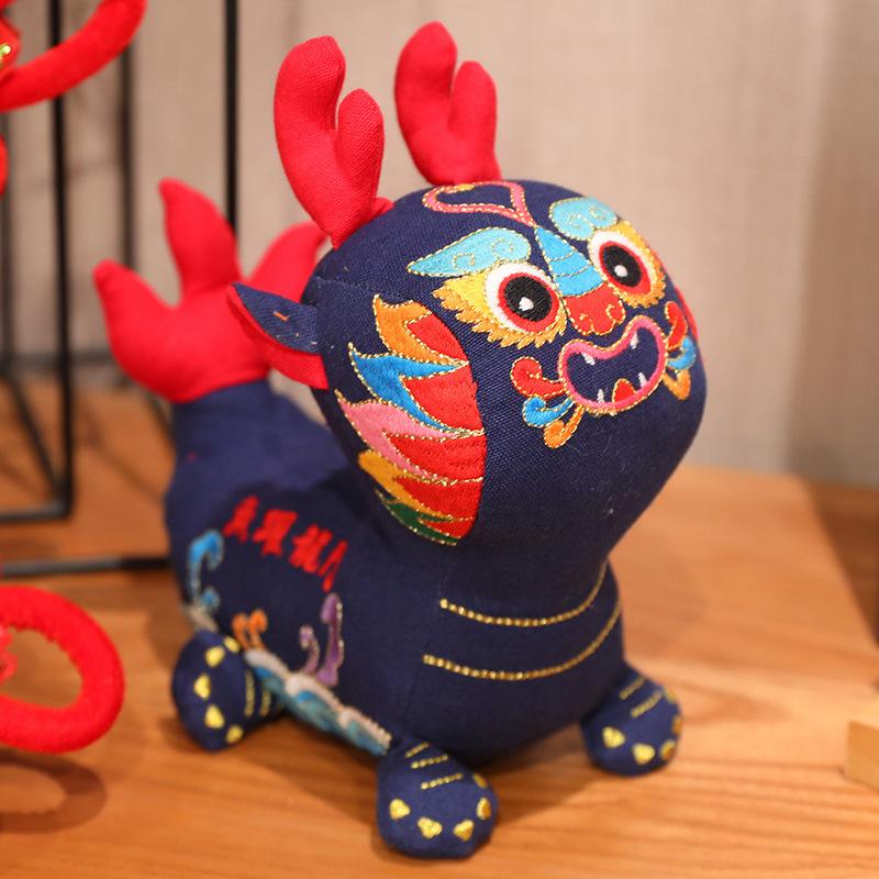 2024 Jahr des Drachen Maskottchen Plüschtier Leinen Wufu Drachenpuppe Tierkreis Jahr des Drachen Puppe Firmeneröffnungsgeschenke