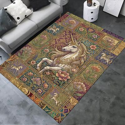 2025 New Unicorn Animal Carpet Rug for Living Room Bedroom Home Sofa Decoration,Kids Play Non-slip Floor Mat139