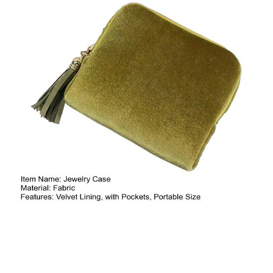 Yousheng Jewelry Storage Bag with Multi-pockets Portable Watch Earring Necklace Bracelet Ring Organizer Case Jewelry Pouch with Tassels Zipper