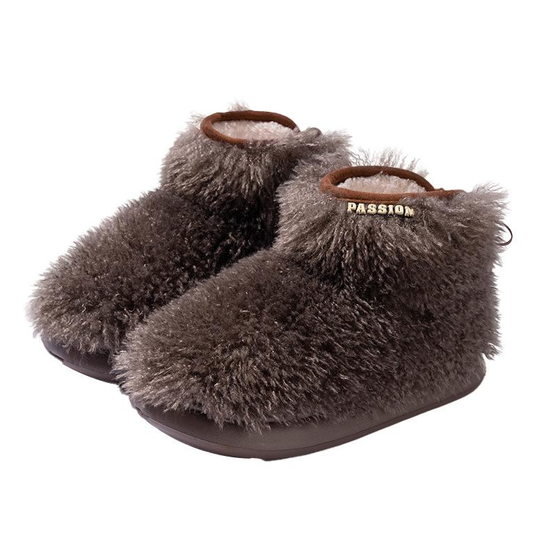 New Fashionable Thick-soled Heightening Bow Hairball Cotton Shoes Velvet Warm and Non-slip Snow Shoes In Autumn and Winter