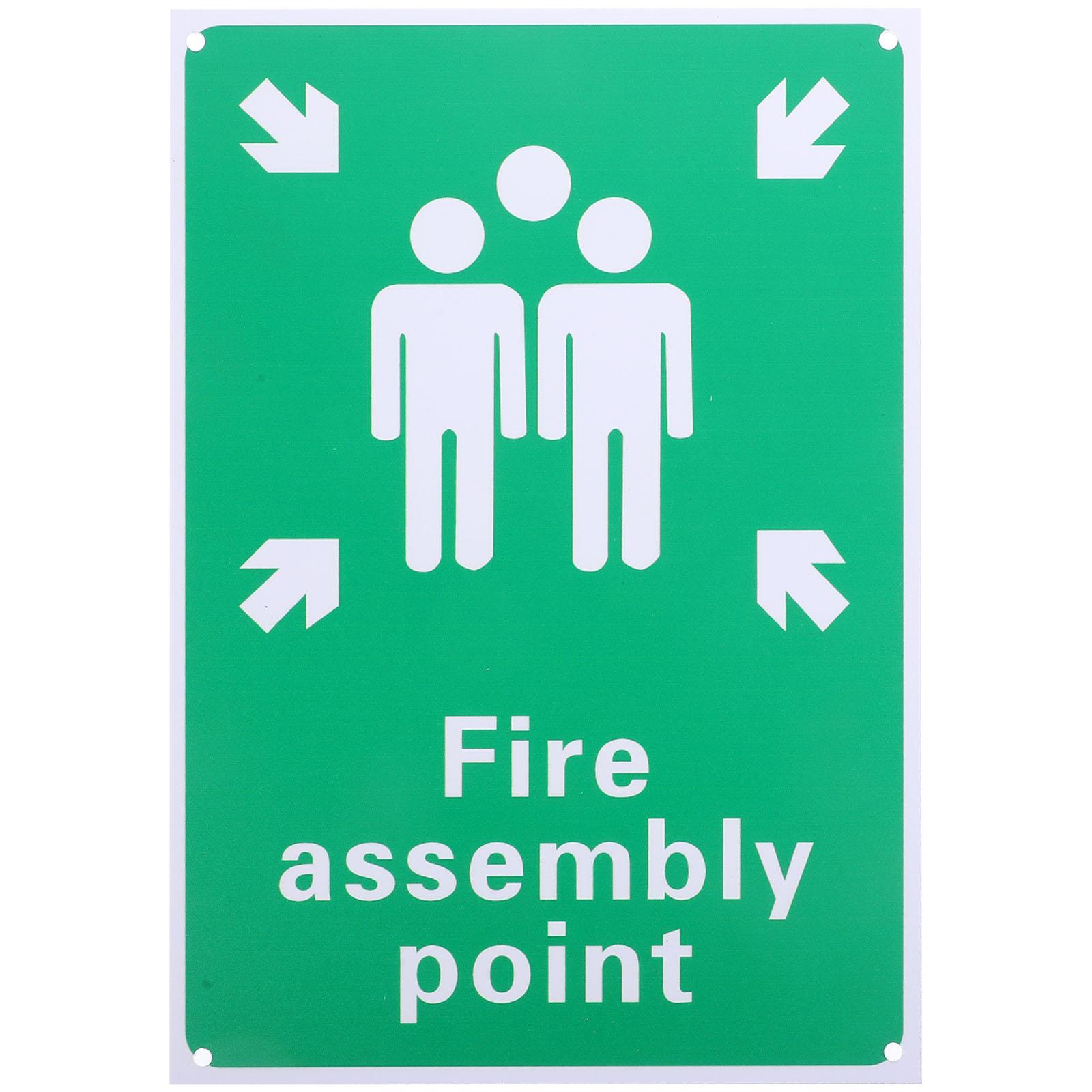

Emergency Assembly Point Sign Outdoor Fire Assembly Point Sign PVC Board Sign Operational Fire Safety Sign for Office Bar Garage зелёный
