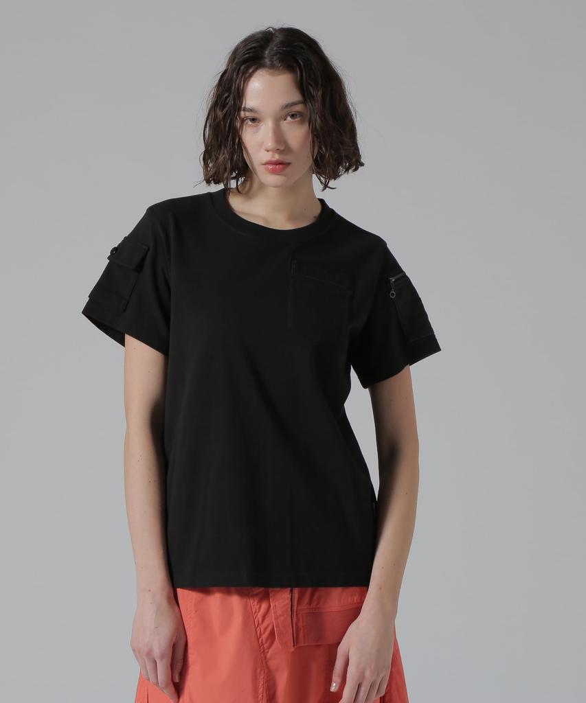 AVIREX 50th Anniversary LEATHER PATCHED FATIGUE T-SHIRT black