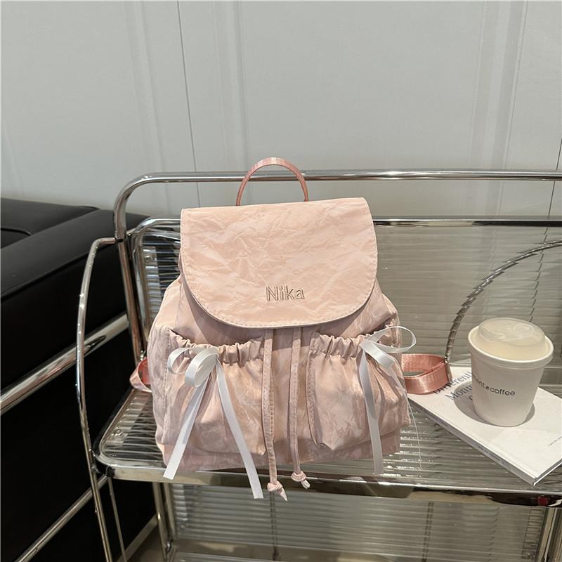 Nylon-Canvas Schleife Rucksacktasche Damen Trendiger Rucksack Große Kapazität Reisetasche