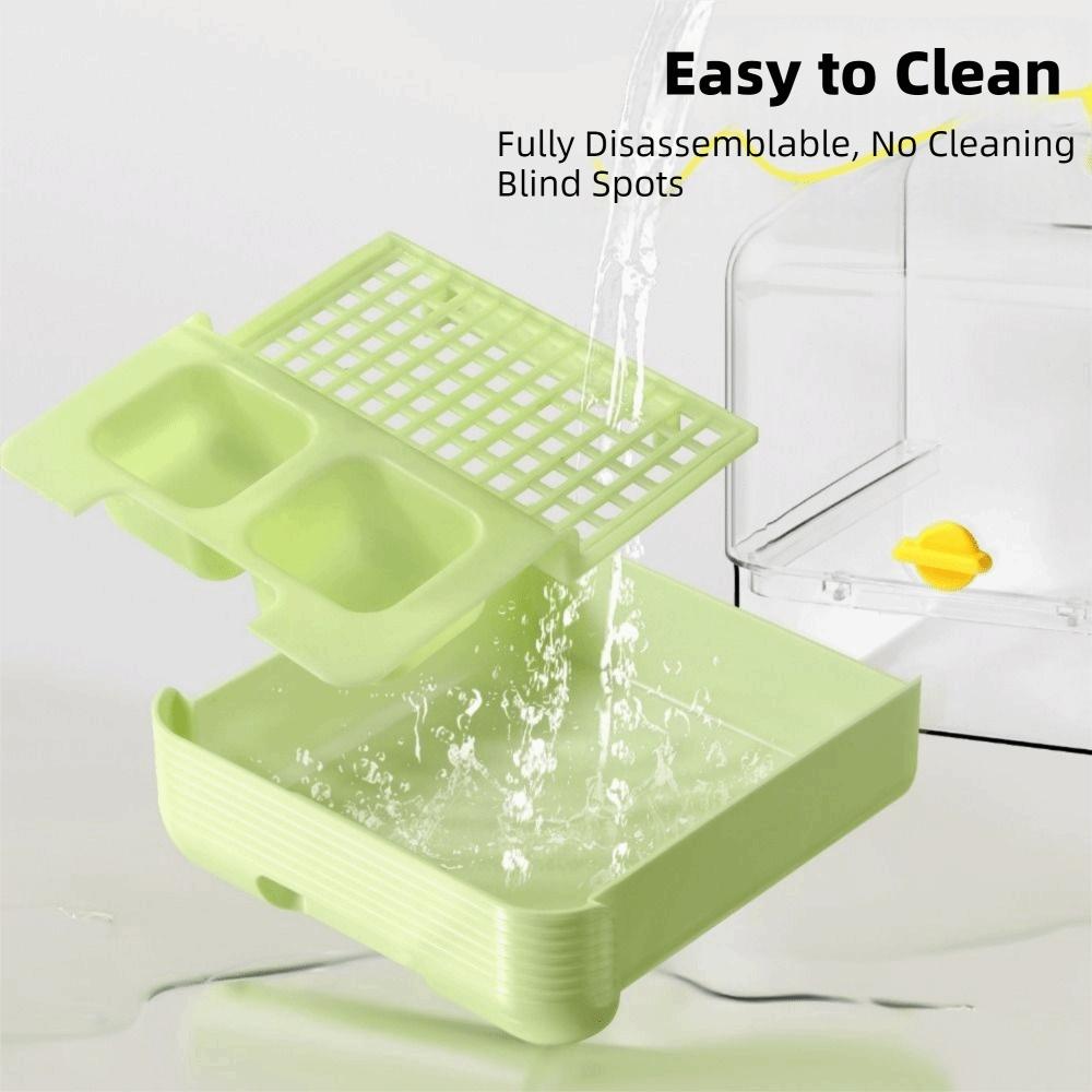 Transparente 2-in-1 Papageien-Badewanne Platzsparend Vogel-Wasser-Futterspender Vogelkäfig Zubehör