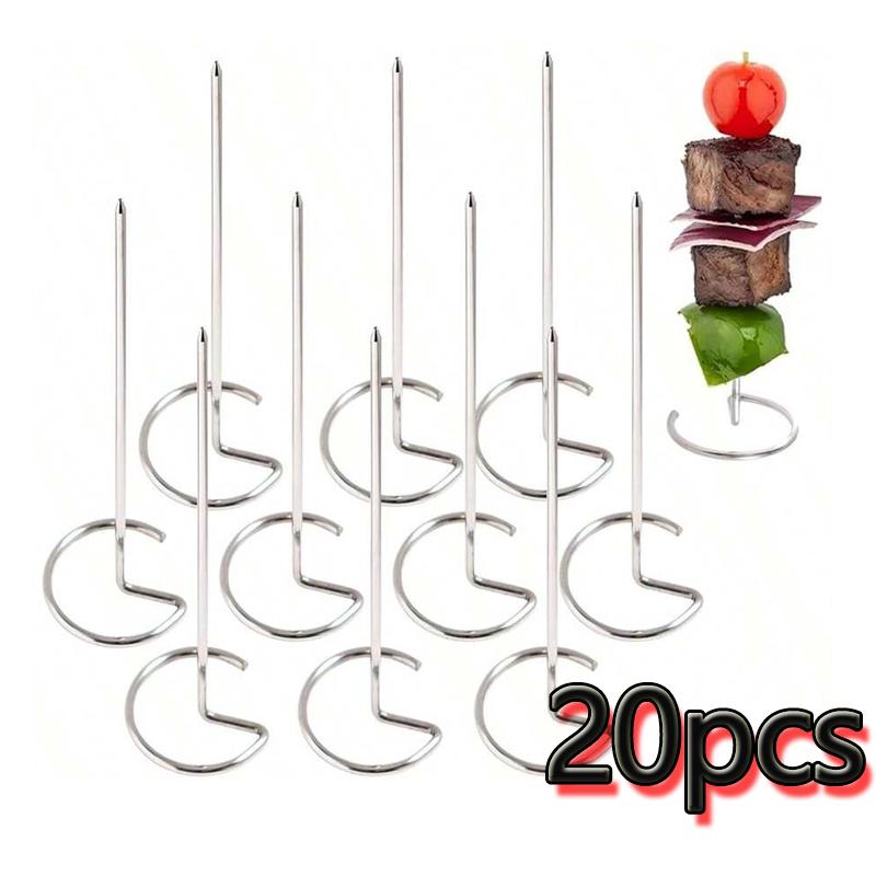 10/20/30 stücke Kabob Spieße Edelstahl Sticks Für Grillen Wiederverwendbare Kebab Werkzeug Grill Edelstahl BBQ Stick Huhn