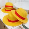 One Piece Luffy Same Straw Hat Men's Hot Selling Fashion Yellow Sun Hat Foldable Lightweight Sun Protection Hat