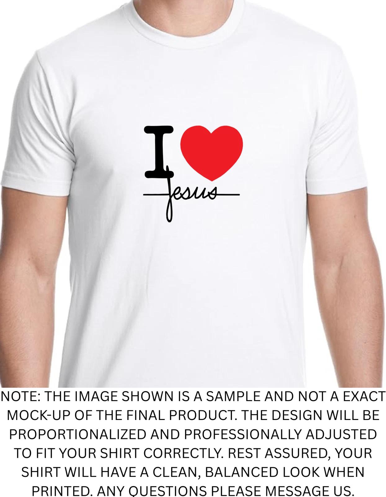 Men s and Women s T-shirts I Love Jesus Religious God Jesus Graphic XXXXL
