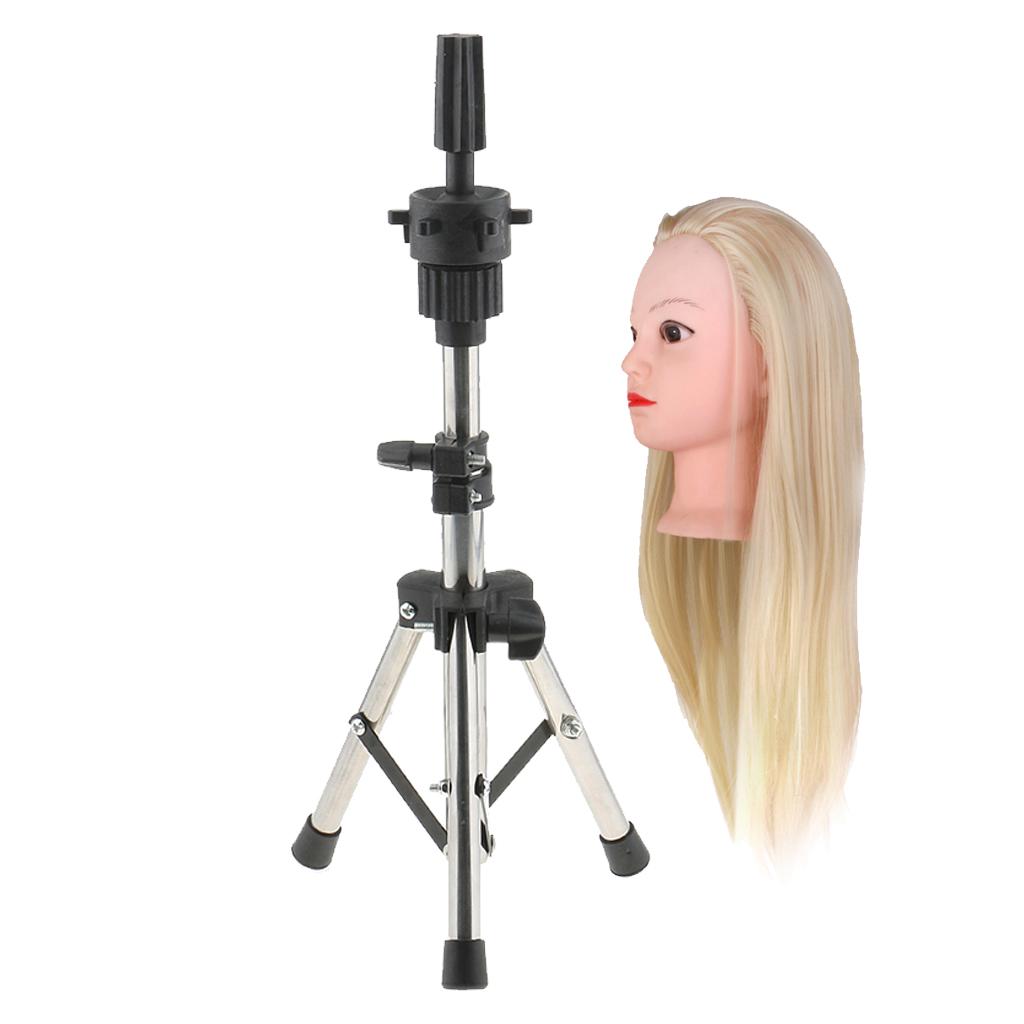20" Hair Practice Training Hairdressing Weaving Doll Head+Tripod