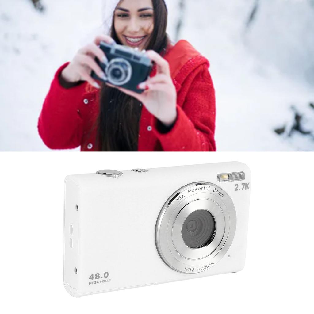 Digital Camera 2.7K 48MP Portable Vintage   Camera Auto  Camera with 2.8inch   Screen for Students Adults Girls