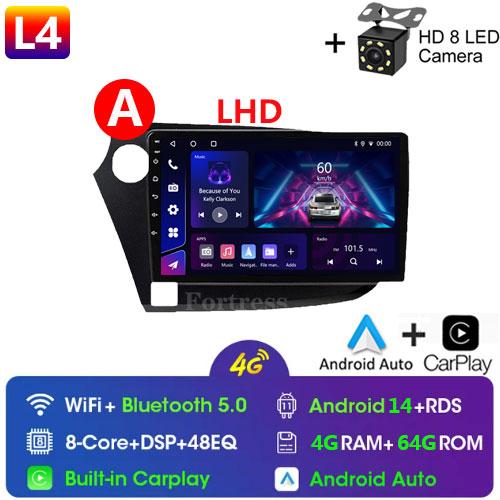 9" Android 14 Car Radio For HONDA INSIGHT 2009 - 2014 Navigation GPS Carplay Multimedia Player Auto Stereo 2din DVD 360 Camera