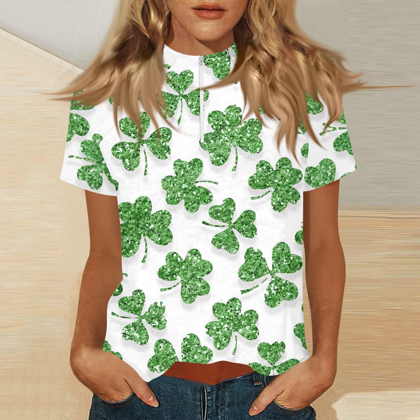 Women s Mock Neck Short Sleeve Top With Zip-up L