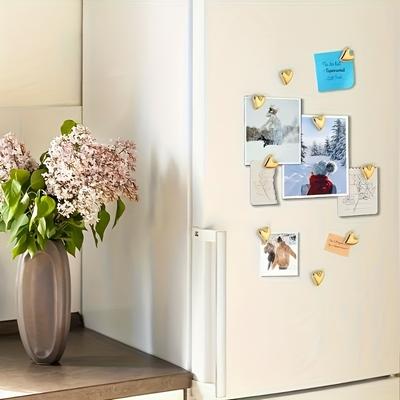 Pachet cu 8 bucăți Magneți de Frigider în Formă de Inimă Potriviți, Magneți din Rășină - Magneți Decorativi pentru Frigider, Tablă Albă, Mașină de Spălat Vase, Ideali