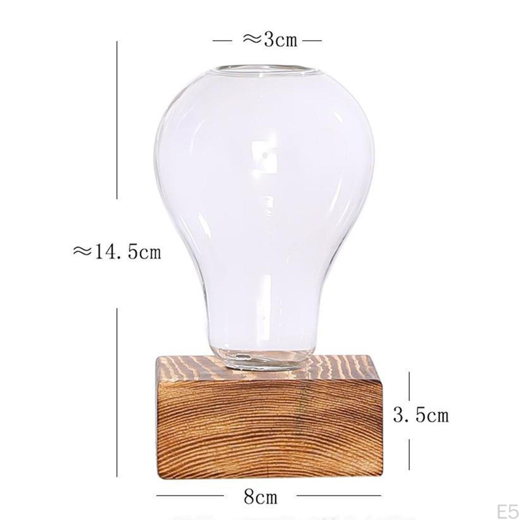 Vase Wooden Desktop Glass Holder For