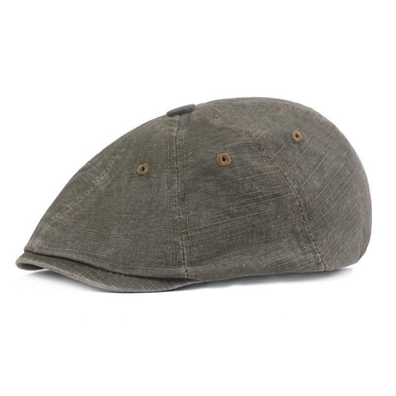 Bavlněný baret Pánská malířská čepice Newsboy čepice Klobouk Rybí kost Osmihranný klobouk