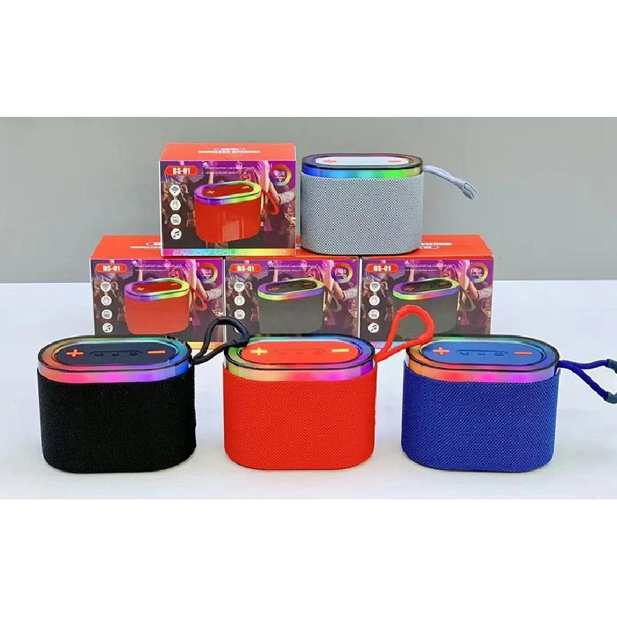 Wireless Portable Bluetooth Speakers with for USB AUX TF Card Player 5W Output RGB Colorful Light Fabrics Sound Box