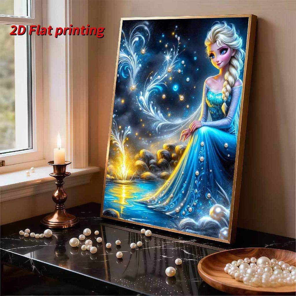 DisneyFrozen Princess Elsa Pearl Inlay Painting A purely handmade pearl embroidery art piece, featuring both gift and home decoration design functions