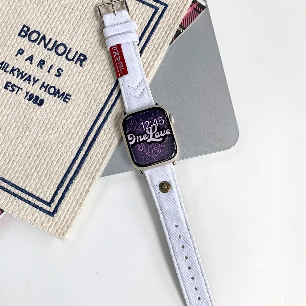 Moda Denim Kanvas Bant Apple Watch Serisi için Ultra 8 7 6 5 4 3 2 Se Toka Kayışı Iwatch 40 44mm 41 45mm 49mm Aksesuarları