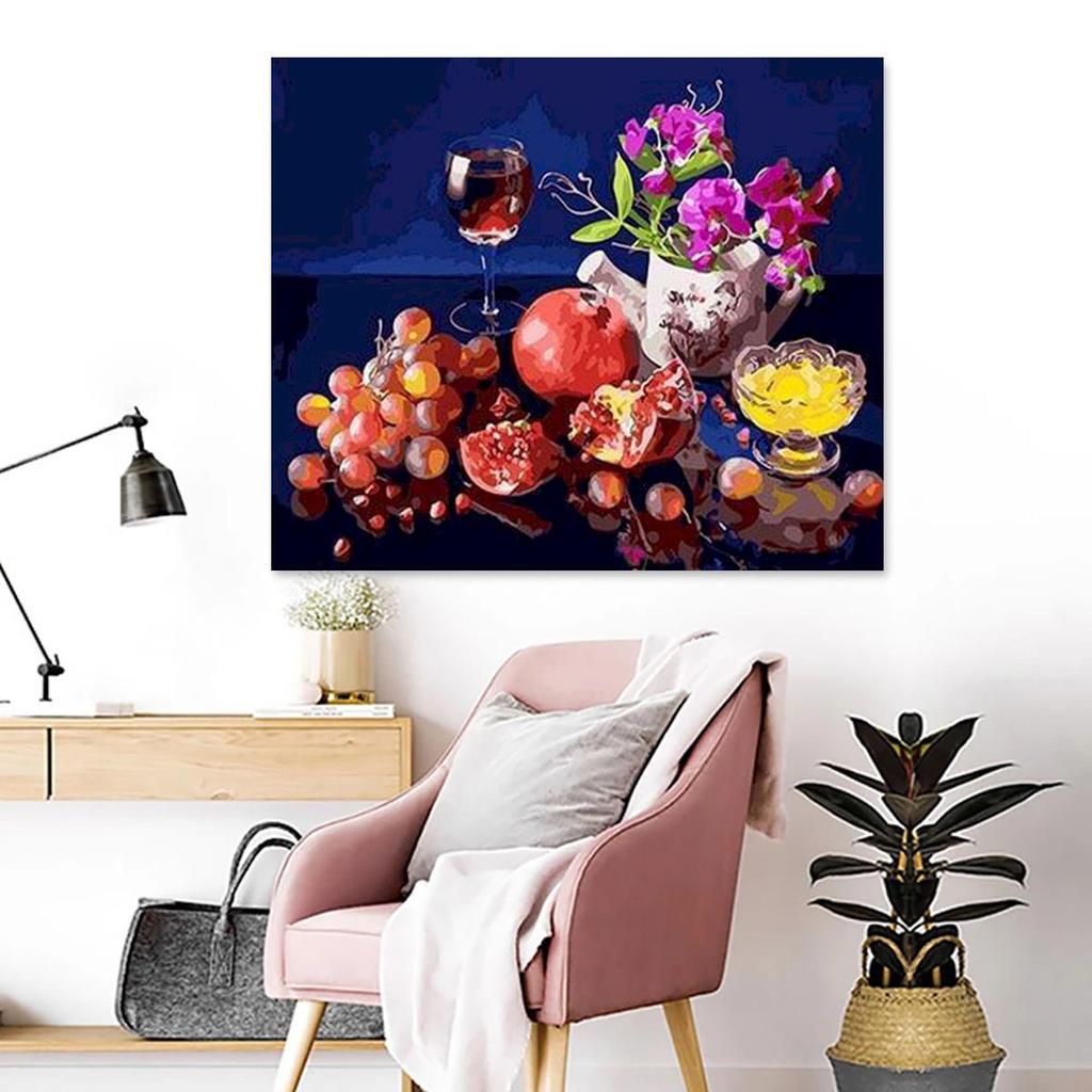 Rámová malba podle čísel Ovoce Kutilská řemesla Nástěnné umění Obraz na číslech Obraz na plátně pro domácí dekorace 40x50