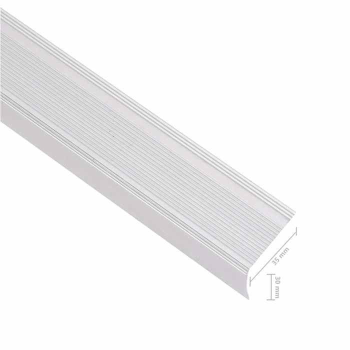 VidaXL Stair Nosing L-shape 5 Pcs Aluminium 90 Cm Silver, Stair Treads, Stair Edges, Stair Profiles, 146735