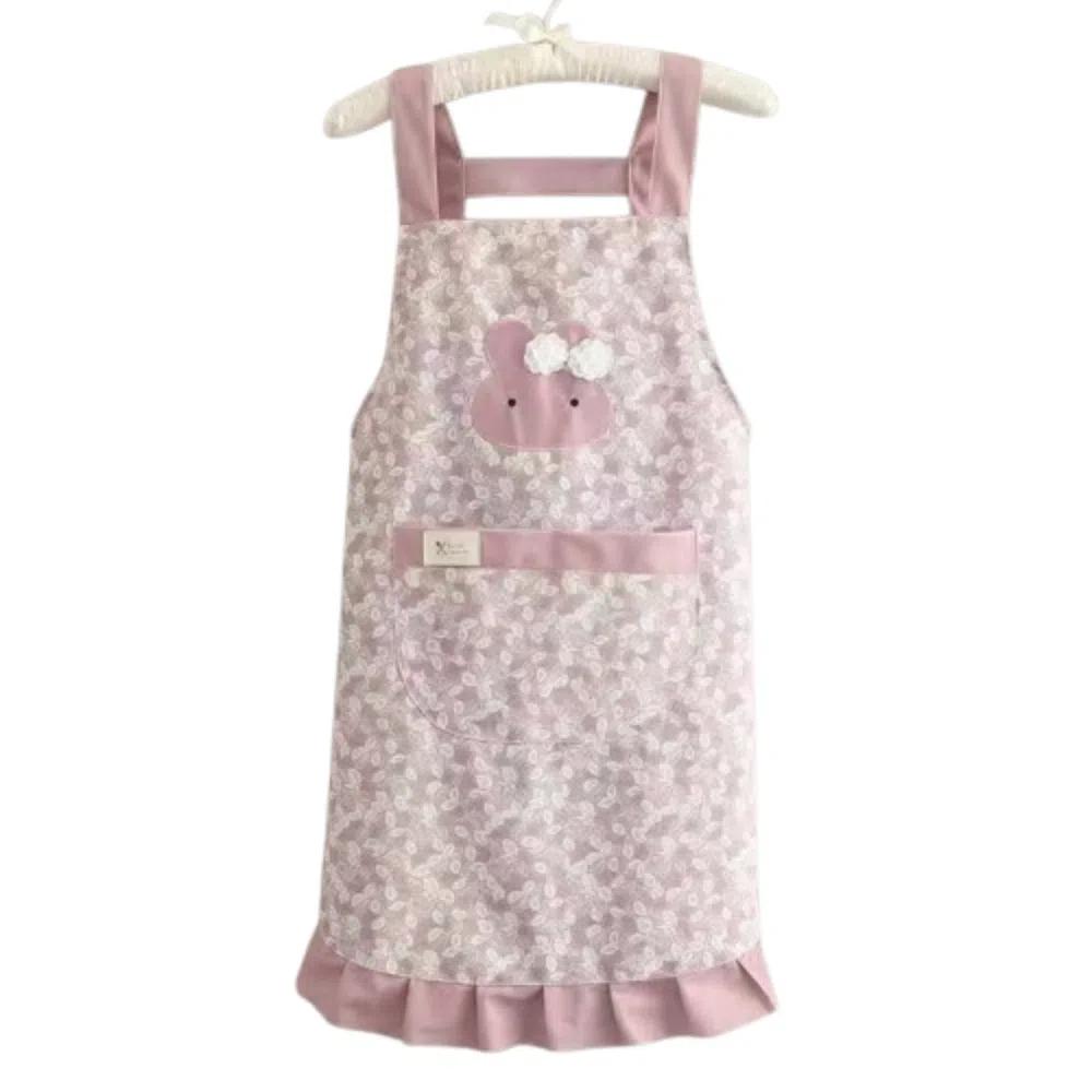

Кухонный фартук в цветочном стиле, водоотталкивающий, для кейтеринга, поясной, униформа для ресторана, взрослый розовый