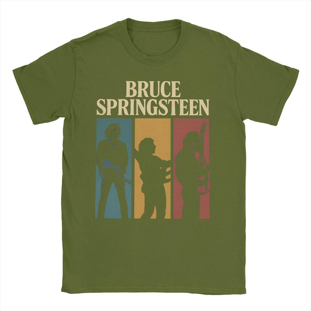 Men Bruce Springsteens T Shirts  100% Cotton Clothing Vintage Short Sleeve Round Neck Tees 4XL 5XL 6XL T-Shirts
