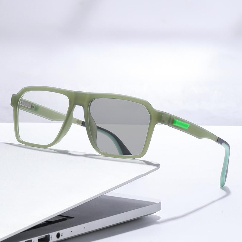 Xiaomi Men Women Square Photochromic Anti Blue Light Myopia Prescription Eyeglasses TR Frame 0.50 to 4.00 Diopters Daily Office 6078