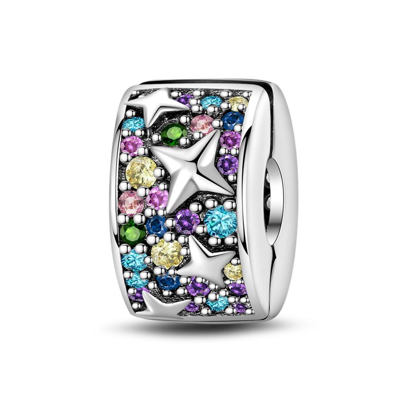 Authentic Original Charm Bead Components Copper Metal Butterfly Flowers Colorful Zircon Silicone Charm Bead Components Bead Components Compatible