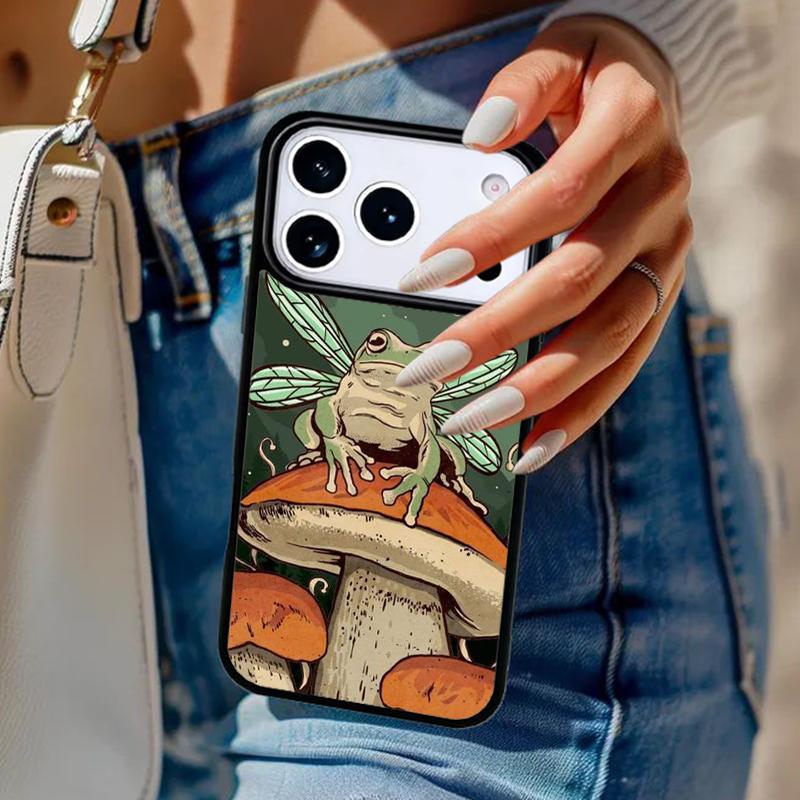 mushroom frog Phone Case For iPhone 17 Air 14 15 13 12 Max Cover For Apple 16e 11 Pro Max Plus Coque