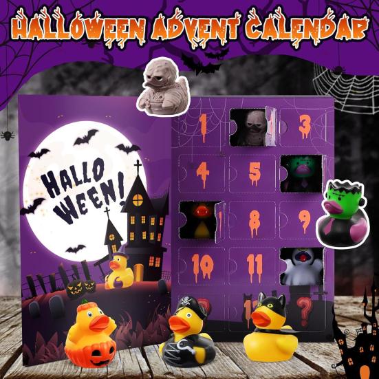 Halloween Advent Calendar 13 Horror Ducks 12 Mysterious Characters New Year Calendar Thrilling Rubber Duck Calendar Box
