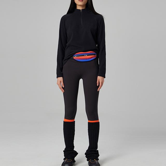 SAUCONY Sports Lifestyle Series Half-Zip Solid Color Stand Collar Pullover Long Sleeve Sweatshirt Women Sweatshirt Black SC1240156A-BK01