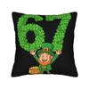 Pillow Cover Funny Leprechaun Playing Soccer St Patrick Day Novelty Pillow Case For Living Room Chair Pillowcases