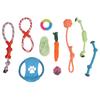 10 pz Giocattolo in Corda di Cotone per Animali Domestici Interattivo Colorato Giocattolo da Masticare Molar per Cucciolo Cane Medio Grande