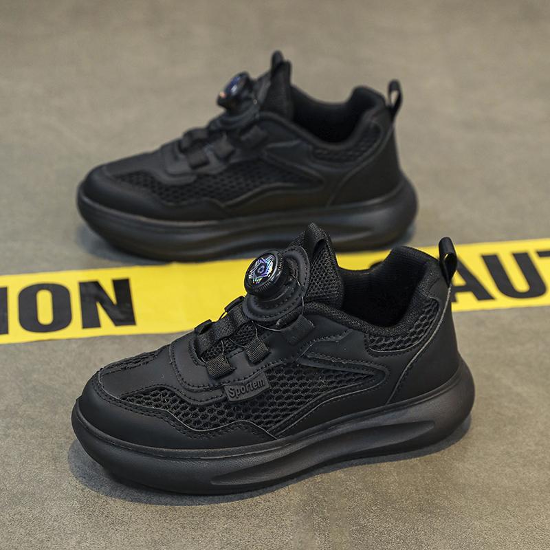 

Детские весенние и летние низкие дышащие кроссовки для скейтбординга для детей и студентов, трендовые беговые спортивные кроссовки для мальчиков и девочек, удобные кроссовки для спортзала 28 чёрный