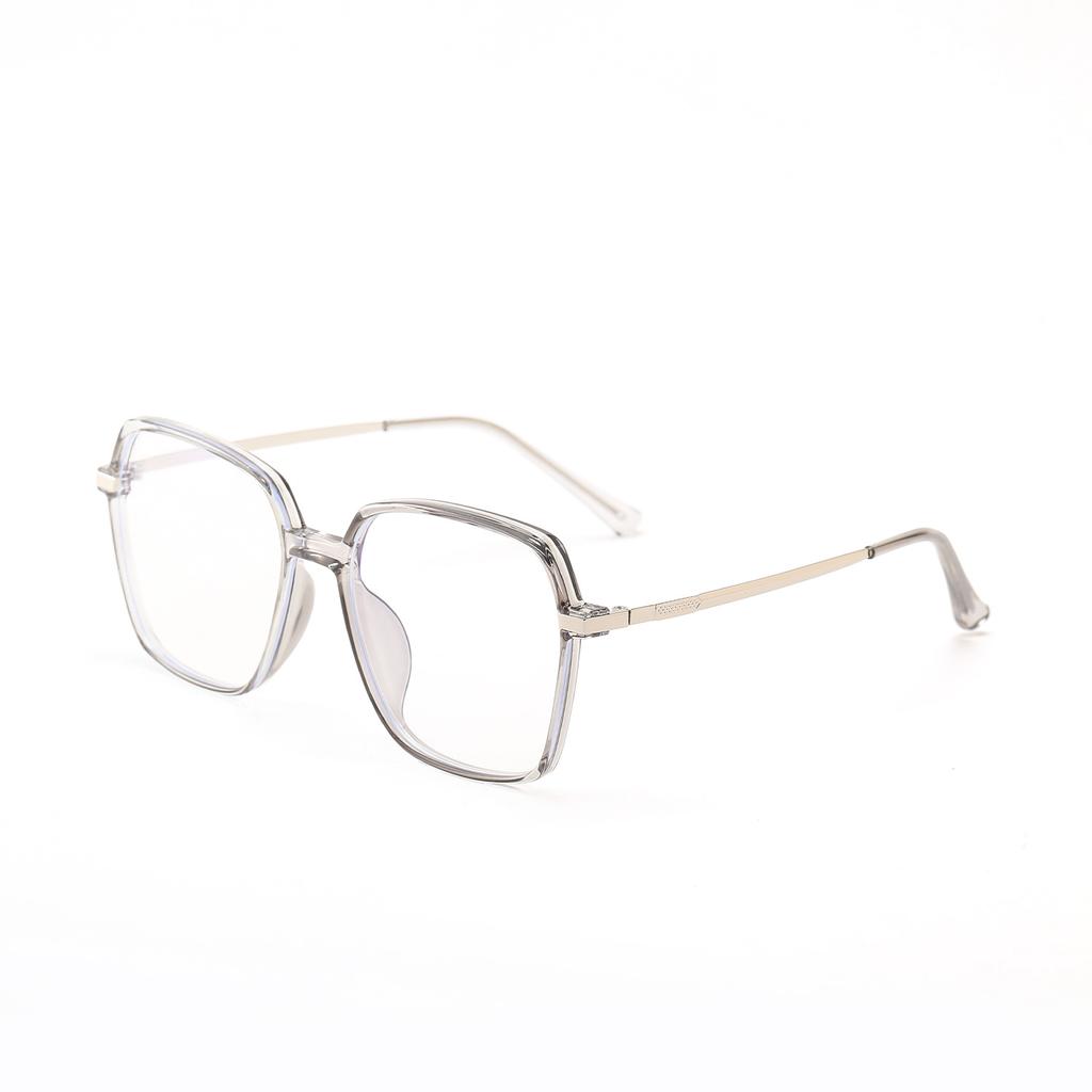 Glasses Tr75205 Semi-Metallic Square Large Frame Myopia Frame Flat Lens