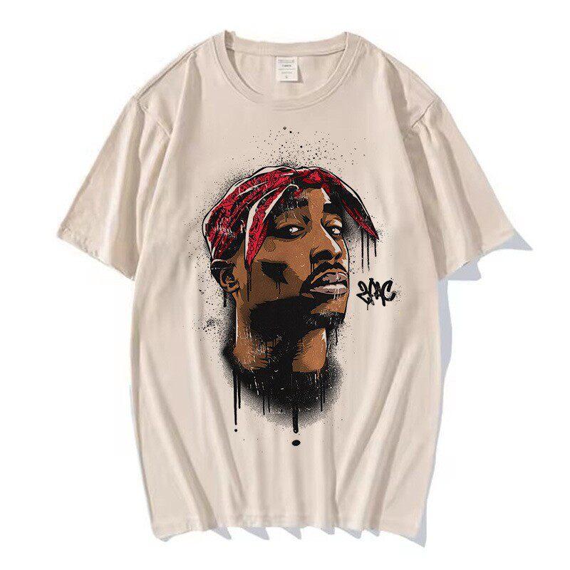 TUPAC Streetwear Harajuku T Shirts Women Harajuku Top Tees Female Tshirt Hip Hop Rapper Graphic Printed Casual Tshirt Clothes