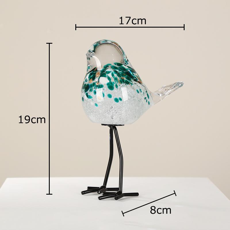 

Painted Bird Sparrow Glass Statue Desk Decoration Creative Ornaments Lovely Colorful Sparrow Sculpture Room Aesthetic Decor
