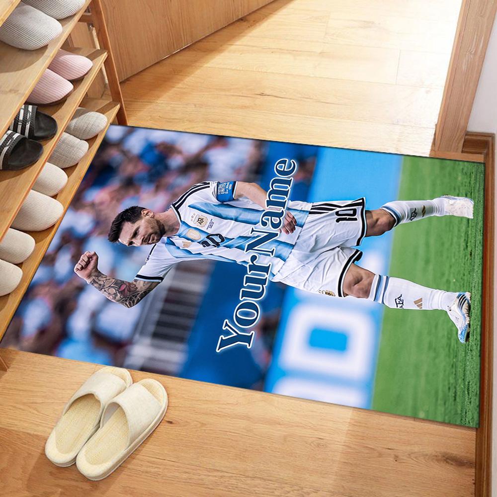 Messi 13 Personalized Text Floor Rug Office Rug Suitable for Foyer Living Rooms Game Room Bedrooms Antislip Carpet Decorate Offices