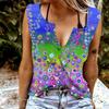 Women Tanks Sexy V Neck Sleeveless Summer Tops Vest 3D Colored Dots Print Cool Lightweight Tops