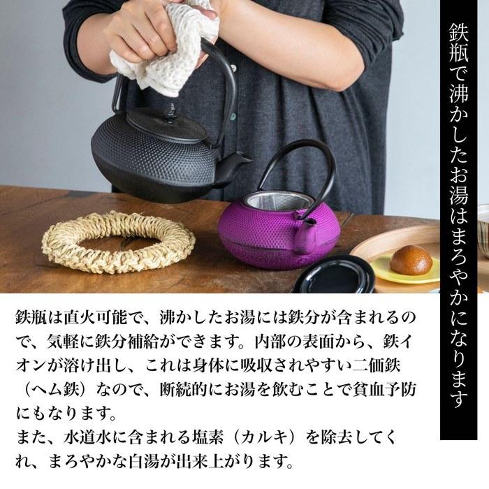 [Rojiasoshietsu] Japanese Cast Iron Teapot (Arare / Black / 0.6L)