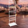 5-Tier Acrylic Champagne Tower, 30-Cup Stemware Display Rack with Wheels, White Champagne Glass Organizer, Bar Storage Shelf