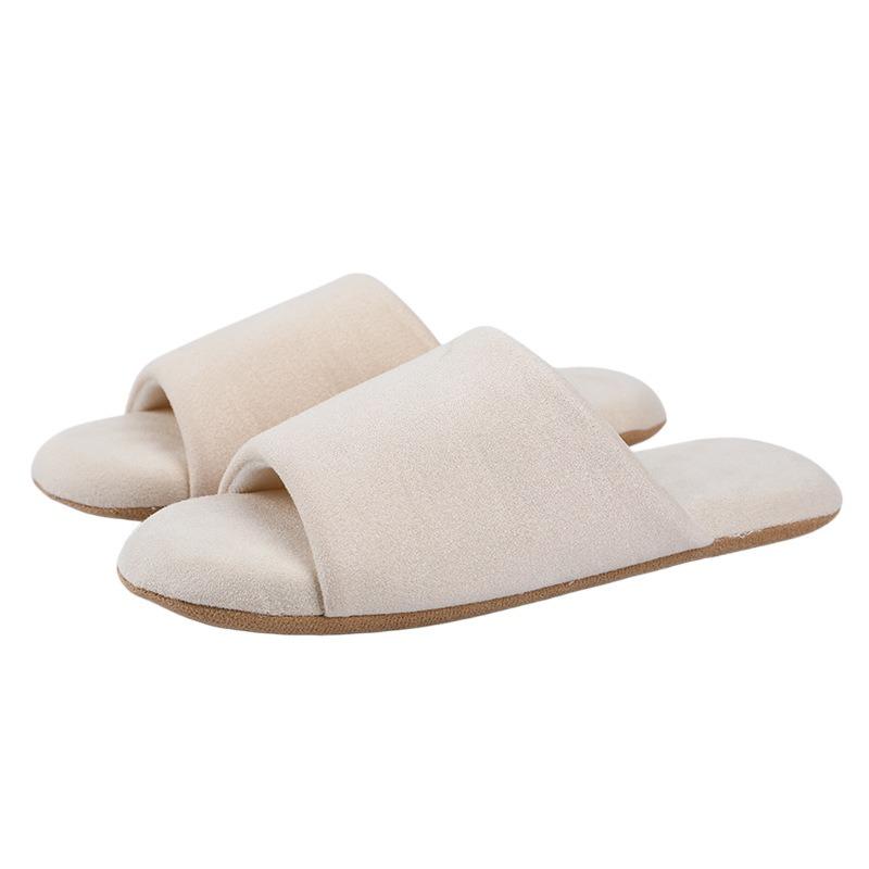Silent open slippers Four Seasons Silent Wood Floor Indoor Home Cotton Soft Bottom Household Breathable Men's and Women's Summer Spring and Autumn