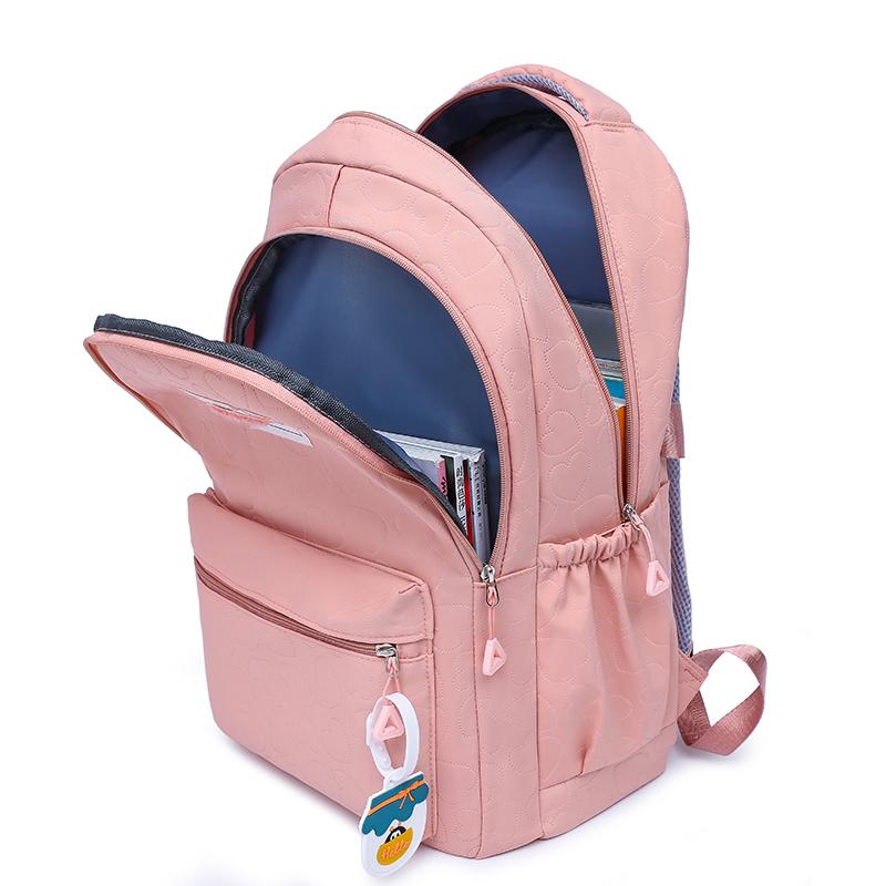 Student Schoolbag Large Capacity Female Backpack Solid Color Travel Backpack