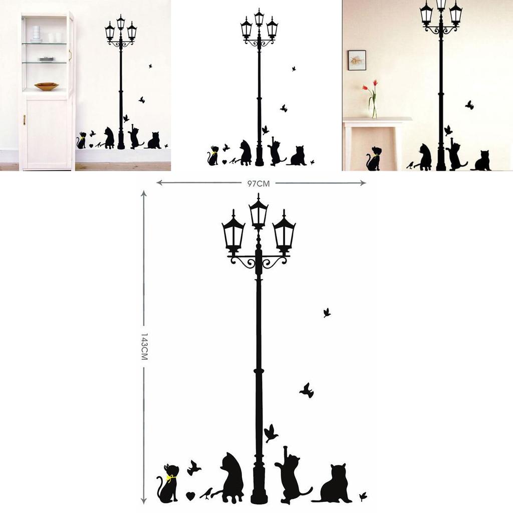 Quality Home Decor Wallpaper Pvc Wall Stickers With Cartoon Animal Butterfly And Cat Design**