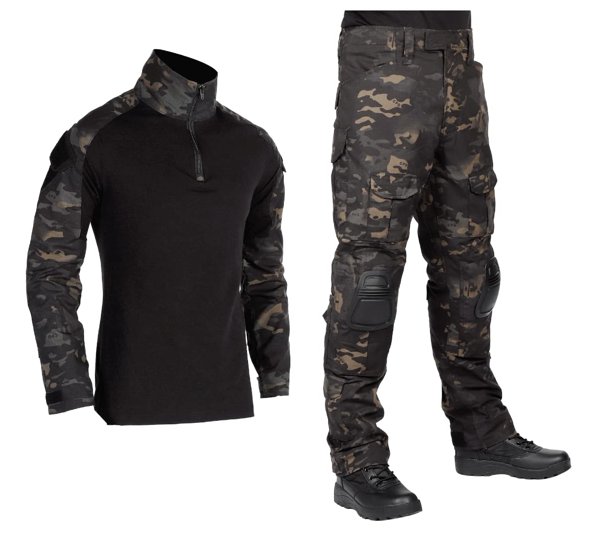 

Survival Game Combat Camouflage Combat Long Top and Bottom Japanese Включає налокотники та наколінники Multicam [HEAT VOICE] Сорочка, одяг, форма,